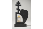 Гранитный памятник с крестом «Сердце с крестом под лампадку»