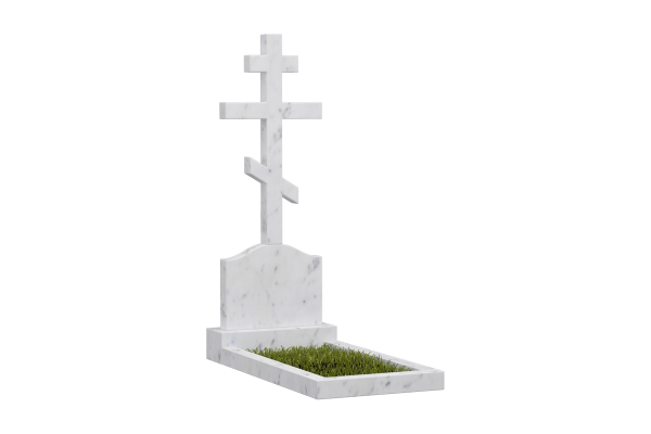Белый мраморный памятник на могилу