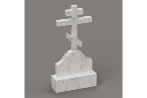 Крест из белого мрамора на могилу