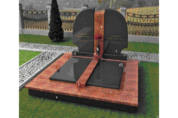 Мемориальный комплекс на могилу из гранита для двоих